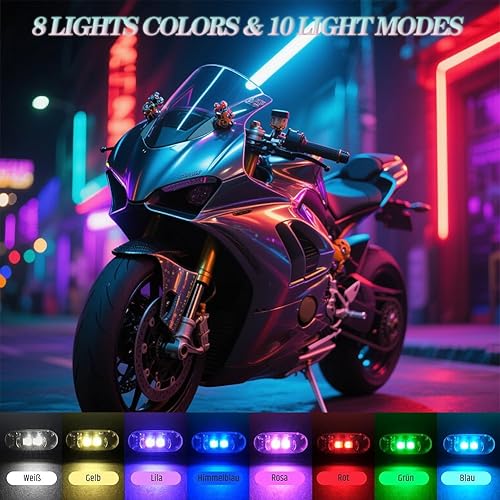 behone Lampes L-Ed,Flash L-Ed pour Voiture,LED pour Voiture pour l'éclairage intérieur,Lamp-e de vol avec télécommande,Lampes L-Ed pour Moto, Drone (4 pièces) - Poukt