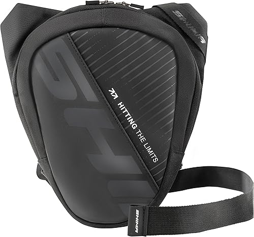 SHIMA Division Hip Bag Sacoche Moto Jambe Homme Femme Sac de Jambe Réfléchissant Multifontion Poche Etanche équipements Cuisse Fanny Pack (Noir, 2 litres) - Poukt