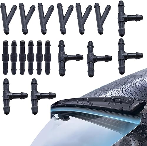 Lot de 18 connecteurs de tuyau de lave-glace T, Y, I de type I, connecteur de tuyau d'eau, pièces automobiles pour connecter la pompe à eau et les buses de voiture - Poukt