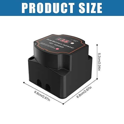 Coupleur Separateur Batterie 12V, 3m 12V 140A Kit de Relais de Charge Divisé avec Voltmètre Led, Mode Manuel/Auto Isolating Relay Complete Set pour Rv, Atv, Rvs, Camions, Bateaux - Poukt