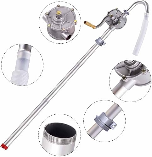 Pompe à Tambour, Pompe à Manivelle, 29 L/Min,Tambour de Manivelle Manuel Rotatif en Alliage d'aluminium, Pompe à Main pour Réservoir, Pompe à Carburant Manuel pour Garage Essence - Diesel - Poukt