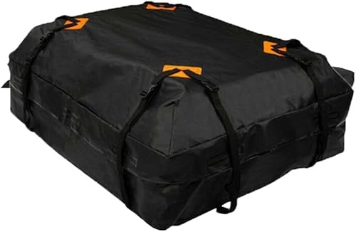 Besttoolifes Sac de toit de voiture – Capacité 425 L – Coffre de toit étanche pour voitures avec/sans barres de toit avec 6 sangles robustes, tapis antidérapant et sac de rangement pour voitures, SUV, - Poukt