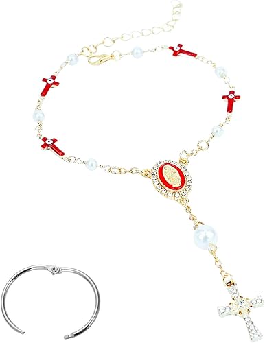 Chapelet de voiture pour rétroviseur, croix de rétroviseur, chapelet de voiture, médaille de voiture et accessoires à suspendre en croix pour décoration intérieure de miroir pour homme et femme - Poukt