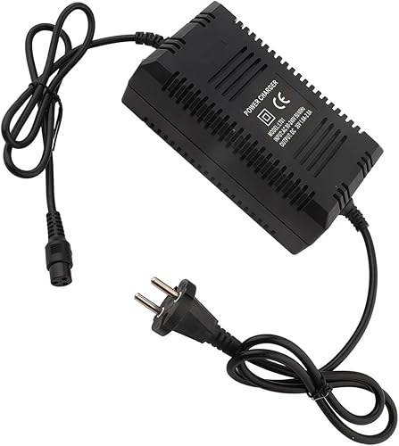 Ejoyous Chargeur de Chargeur 36V Charger, Chargeur 36V Batterie de Plomb pour Scooters électriques, Arrêt Automatique du Connecteur à 3 Broches à Pleine Charge (Prise UE) - Poukt