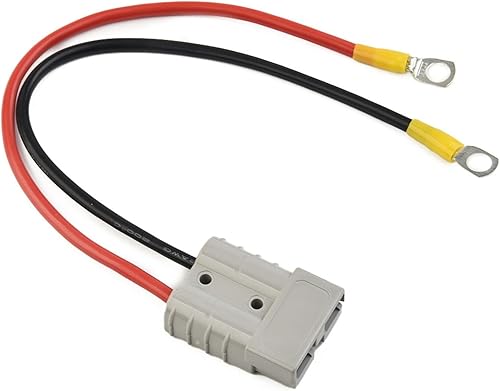 CNANRNANC Câble d'extension 12 AWG 50 A pour Anderson - Étanche et résistant aux intempéries - Joint en caoutchouc M8 - Câble de charge de batterie (30 cm) - Poukt