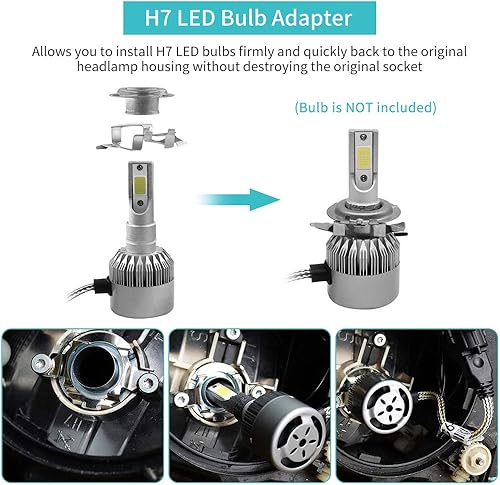 Yosoo Health Gear 1 paire H7 LED phare porte-ampoule retenue retenue phare adaptateur retenue clip pour - Poukt