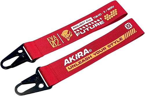 Genérico Porte-clés Anime Eva 02 Asuka, porte-clés moto, voiture, sac à dos, clés, original en tissu, manches lanyard de poignet et cordon, citronier, 12 x 3 - Poukt
