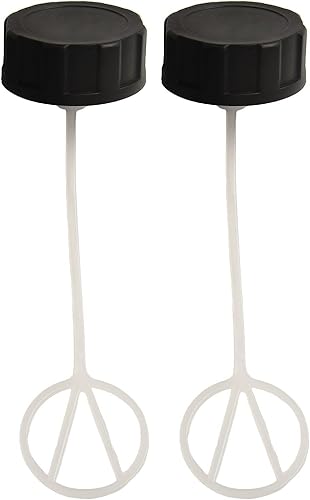 Lot de 2 bouchons de réservoir de carburant en plastique noir 45 mm extérieur 34 mm de diamètre intérieur compatible avec taille-haie 43 cc, 49 cc, 52 cc, 55 cc - Poukt
