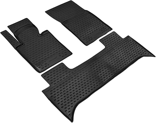 J&J AUTOMOTIVE | Tapis De Sol en Caoutchouc 3D Exclusive Compatible avec Range Rover 3 2001-2012, Bord Haut, Noir, Antidérapant, Toutes Saisons - Poukt