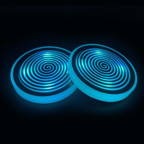 Lot de 2 dessous de verre lumineux en acrylique avec chargement USB pour tous les modèles - Poukt