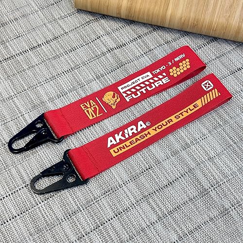 Genérico Porte-clés Anime Eva 02 Asuka, porte-clés moto, voiture, sac à dos, clés, original en tissu, manches lanyard de poignet et cordon, citronier, 12 x 3 - Poukt
