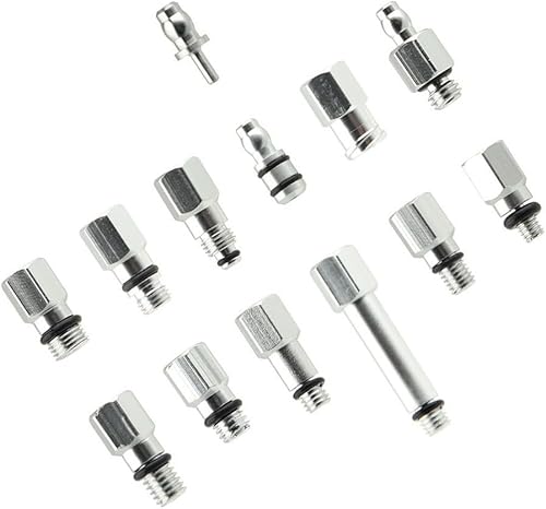 ZWEquipint Kit de 13 pièces de connecteur de purge de frein hydraulique pour vélo, ensemble d'outils de remplissage d'huile de frein, avec adaptateurs en alliage d'aluminium pour l'entretien du vélo - Poukt