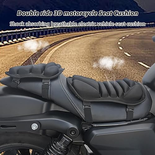Coussin de siège en gel pour moto - 2 pièces - Coussin de siège de moto | Coussinets en gel pour moto réutilisables | Coussin de siège en gel pour moto gonflable avec texture antidérapante pour route - Poukt
