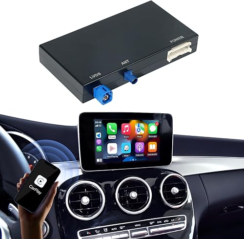CARabc Voiture Android CarPlay sans fil pour Mercedes Benz A B CLA GLA C E ML GL GLK SLK Classe 2012-2015 Support Navigation MirrorLink pour téléphone, appareil photo, commande vocale (NTG - Poukt