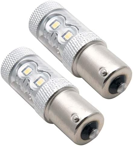 MASO Lot de 2 ampoules LED 12 V 1156 avec lentille de projecteur BA15S P21W 6000 K blanc super lumineux Canbus sans erreur pour feux de recul, feux de freinage, feux arrière - Poukt