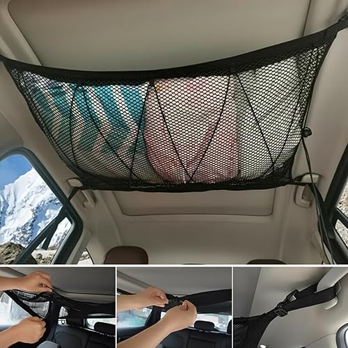 ORBHES Filet de Rangement pour Plafond de Voiture,Convient pour Peugeot Partner Tepee,Rangement sur Le Toit - Poukt