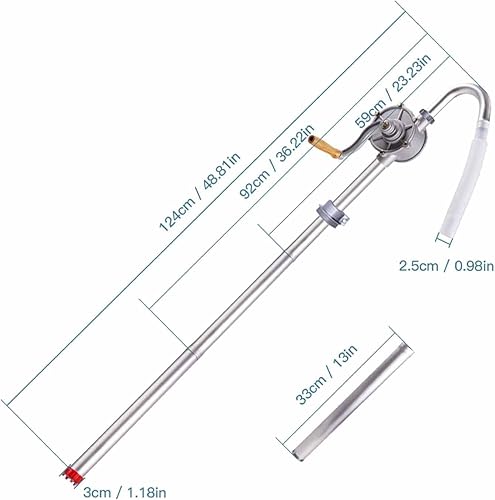 Pompe à Tambour, Pompe à Manivelle, 29 L/Min,Tambour de Manivelle Manuel Rotatif en Alliage d'aluminium, Pompe à Main pour Réservoir, Pompe à Carburant Manuel pour Garage Essence - Diesel - Poukt