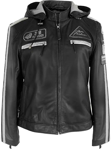 Zerimar Veste de motard en cuir véritable pour femme Veste élégante et moderne - Cuir durable - Design polyvalent et sophistiqué - Poukt