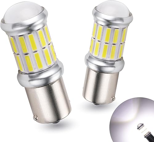 AGLINT P21W LED Ampoules 1156 BA15S 7506 1141 27SMD pour Voiture Feux de Recul Brouillard Arrière DRL Feux de Jours Clignotants Frein Stationnement Feu 12V 24V 6500K Blanc 2X - Poukt
