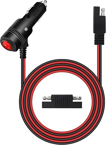 RIIEYOCA Câble SAE vers Allume-Cigare, 16AWG 12V commuté Allume-Cigare mâle vers SAE avec fusible 15A pour Les onduleurs, Les Voitures, Les camions, Les Camping-Cars, etc.(2M/6.6FT) - Poukt