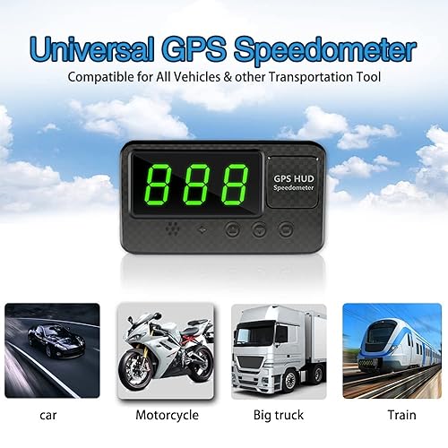 Affichage tête haute du compteur de vitesse GPS universel Riloer, affichage tête haute HUD de voiture universel, surveillance de la vitesse GPS, compteur de kilométrage d'alarme de survitesse - Poukt