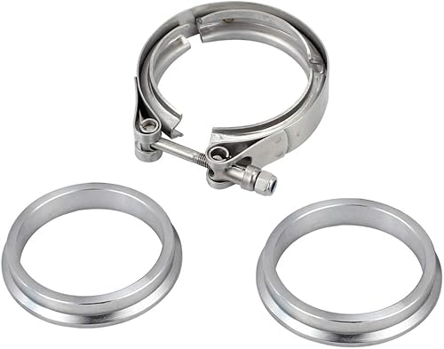Pince V Bande,TANiCE Kit de Bride de Serrage en V-bande 2.5pouce 63mm Bande Bride d'Echappement V-Clamp Tuyau d'Echappement Pince en Acier Inoxydable pour Turbos, Vannes d’évacuation/d’écharge - Poukt