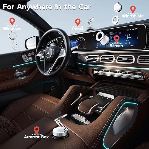 ALAFLY Support Telephone Voiture Ventouse pour Magsafe, Ventouse puissante 360°Réglable pour iPhone 16 Pro Max 15 14 13 12, pour Tableau de Bord, Pare-Brise et Surface Lisse, Noir - Poukt