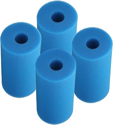 Lot de 4 cartouches filtrantes en mousse réutilisables et lavables pour filtre de type A Bleu 21 x 10 x 9 cm - Poukt