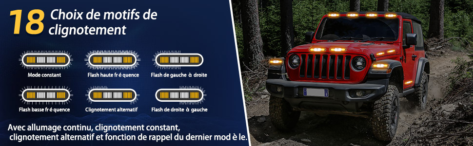 LED orange feu de freinage stroboscopique