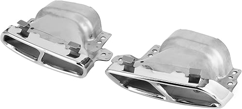 2 pièces Quad Embouts d'échappement en Acier Inoxydable pour -AMG W176 CLA45 C117 2013-2018 (Sliver Chrome) Gorge Embout d'échappement Quadruple Embout d'échappement en aci - Poukt