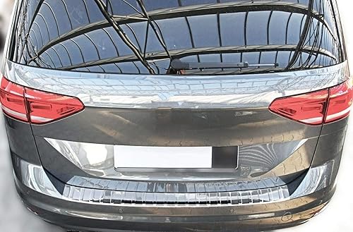 Recambo Protection de seuil de Chargement en Acier Inoxydable chromé Compatible avec VW TOURAN II 5T à partir de 2015 | avec Bords | Qualité supérieure de la Marque - Poukt