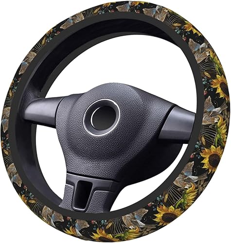 Couvre Volant Yellow Birds Golden Cage Caches De Volants Confort Houssevolant Respirant Protege Volantvoiture pour Véhicules Unisexe Auto Accessoires 38CM - Poukt