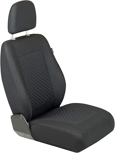Zakschneider Housses De Siège pour Citroen Jumpy - Housse Avant Siège du Conducteur - Couleur Premium Carrés Noirs - Poukt