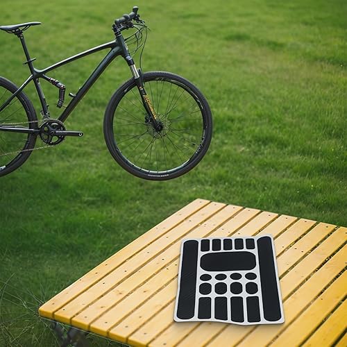 Film de protection de cadre en PVC pour vélo - Motif carbone - Forme ovale/ronde/rectangulaire - Noir - Poukt