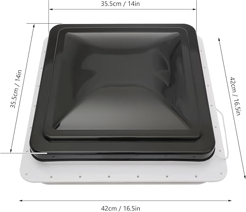 HarBin-Star Fenêtre de toit ventilée - 42 x 42 cm - Clair - Pour caravane ou camping-car, etc - Poukt