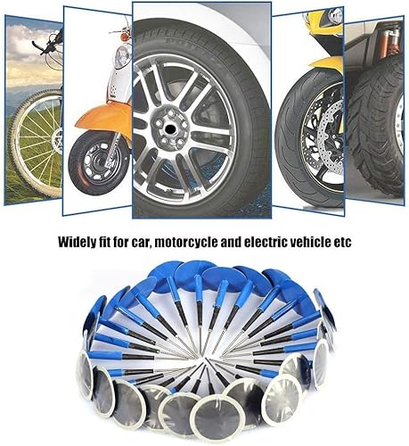 EVGATSAUTO pneu Plug Patch Gum, 24 pièces voiture moto universel Tubeless caoutchouc bleu pneu crevaison réparation champignon Plug Patch Gum(60 * 9 mm) - Poukt