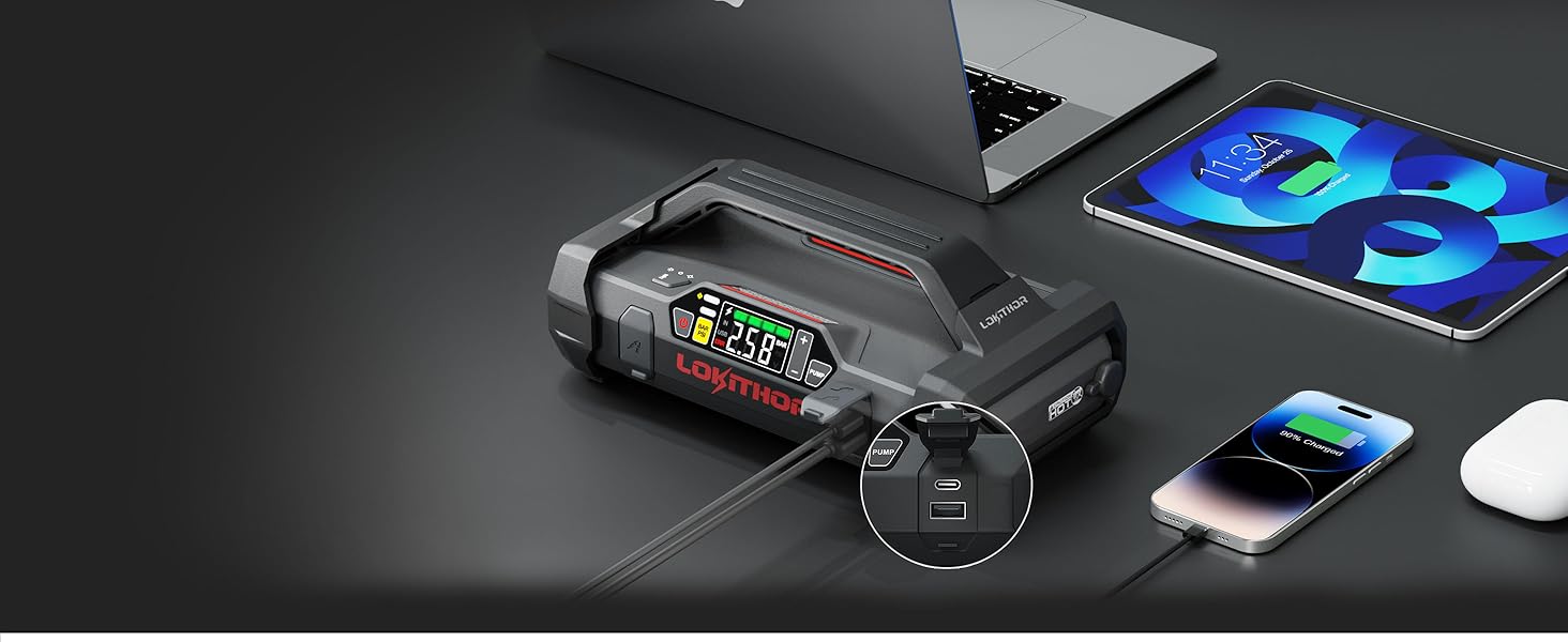 LOKITHOR Booster Batterie Voiture avec Compresseur