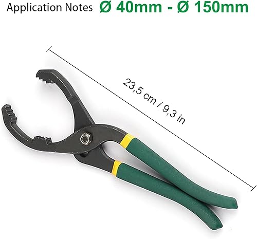 Pince à filtre à huile, 24 cm, réglable, outil de retrait de filtre à huile, pour voitures et motos de Ø 40 mm à Ø 150 mm - Poukt