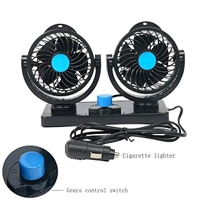 Ventilateur de voiture rotatif à 360° 12 V. 