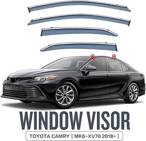 WUURAA 4 Pièces Deflecteur Vitre Voiture pour Toyota Camry MK8-XV70 2018-2021 2022 2023, Déflecteurs pour Auto, Déflecteurs d'air, Fenêtre Latérale Visière Déflecteur Accessoire Voiture - Poukt