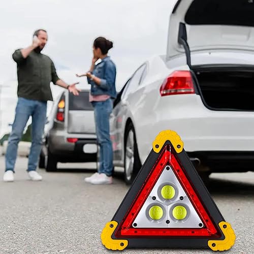 Panneau de sécurité à LED Triangulaire - Triangles Routiers à Charge Rapide, Panneau de sécurité léger accrocheur Portable accrocheur - Poukt