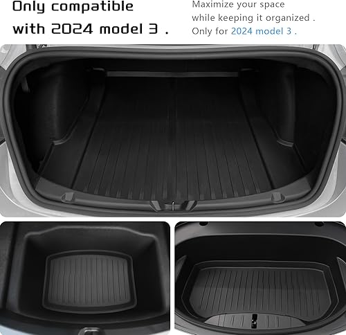 CYBERBEANS Lot de 6 Tapis de Sol pour Tesla Model Y 2024 2025 XPE Toutes Saisons, antidérapants, imperméables, 3D, Avant et arrière - Poukt