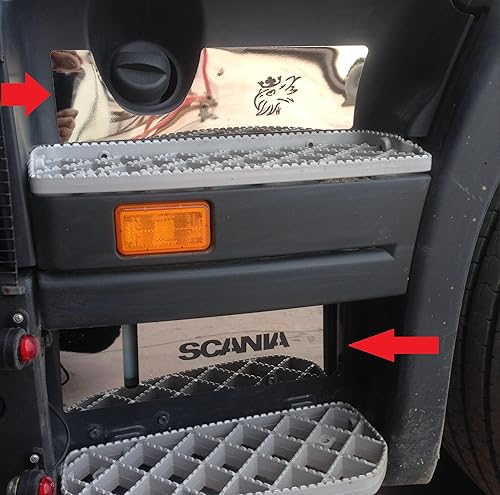 Lot de 4 garnitures latérales chromées en acier inoxydable pour Scania série P G R 2004-2016 - Poukt