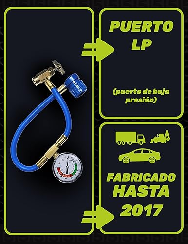 COOL5 Tuyau de pression avec manomètre pour remplissage automatique de climatisation de voiture, filetage de type A 1/2-16 - Poukt