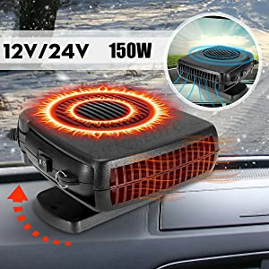 12V 150W Voiture Portable Radiateur Ventilateur