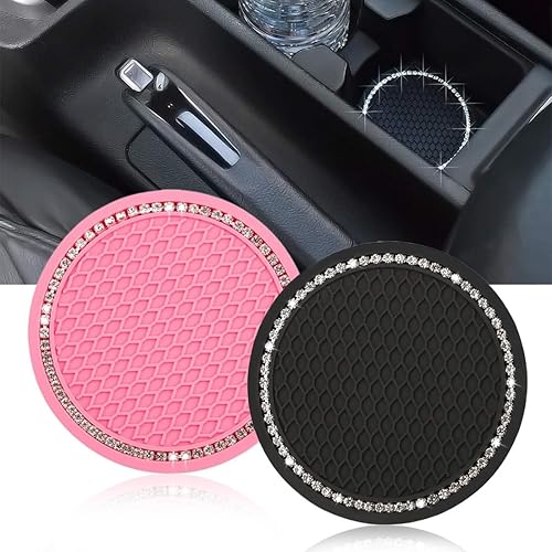 KOQAIIZ 4 Pièces sous Verres Voiture Universel Anti Dérapant Silicone, Porte Gobelet,Universels Tapis pour Gobelets Automobiles, Caboteur Tasse Voiture - Poukt