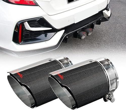 Archaic Embout d'échappement de voiture compatible avec Honda Civic Hatchback 2016-2021, tuyau d'extrémité de garniture de queue de silencieux en acier pour 10th Gen Civic - Poukt