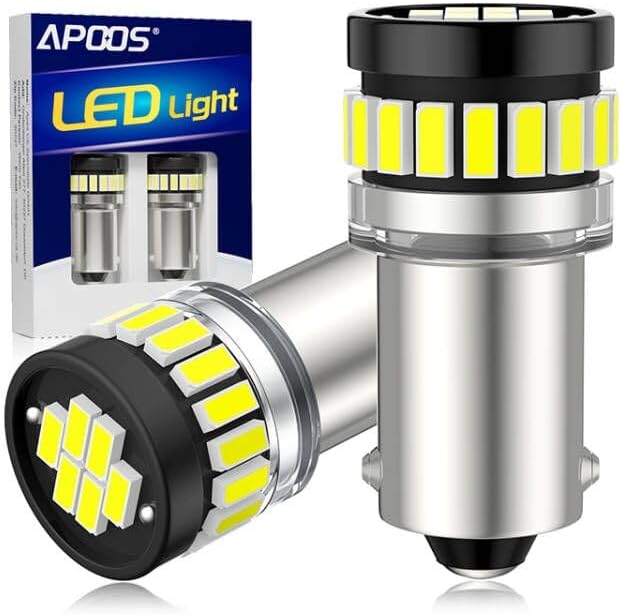 APOOS BA9S Ampoules LED BA9 T4W 53 1895 1891 24SMD 12V pour Voiture Intérieur Lumière Plafonnier Carte Plaque D'immatriculation Éclairage 6500K Blanc 2PCs - Poukt