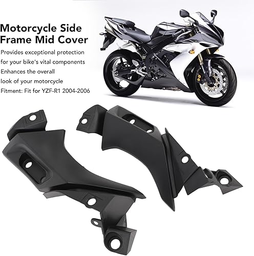 2PCS Cadre Latérale de la Moto de 2PCS, Ajustement pour YZF - R1 2004 à 2006, Construction Robuste, Ajustement Précis, Abs Noirs, avec une Conception élégante, une Protection - Poukt