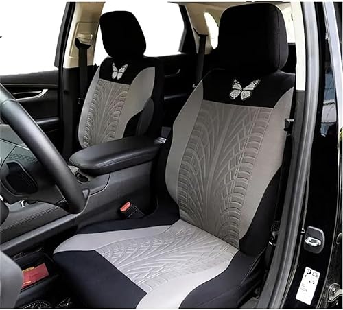 MaKeMoney 9Pcs Voiture Ensembles Housses siège pour Suzuki Swift 2005-2024, Cuir Housses Siege Avant Arrière Auto Accessoire, C/Grey - Poukt